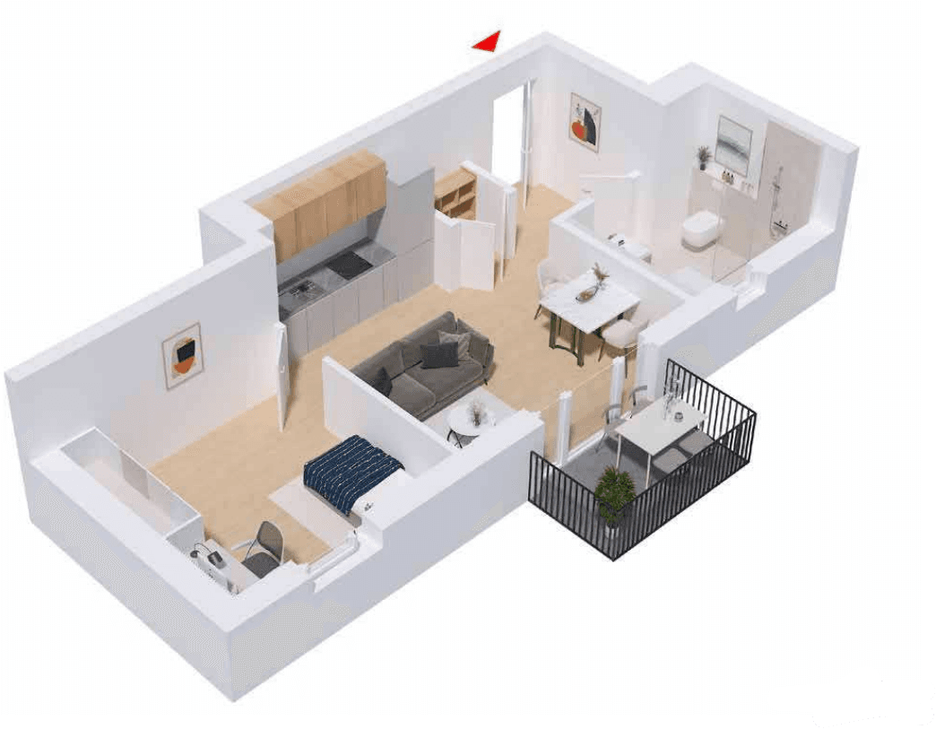 Pronájem bytu 2+1 42 m², Dingolfing, Bavorsko Pronájem bytu 2+1 42 m², Dingolfing, Bavorsko