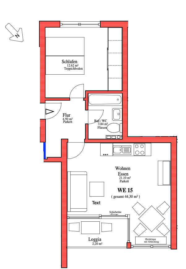 Prodej bytu 2+1 45 m², Würzburg, Bavorsko Prodej bytu 2+1 45 m², Würzburg, Bavorsko