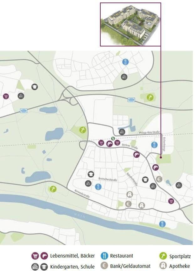 Pronájem bytu 2+1 66 m², Herbert-Belser-Ring 2, Maintal, Hessen Pronájem bytu 2+1 66 m², Herbert-Belser-Ring 2, Maintal, Hessen
