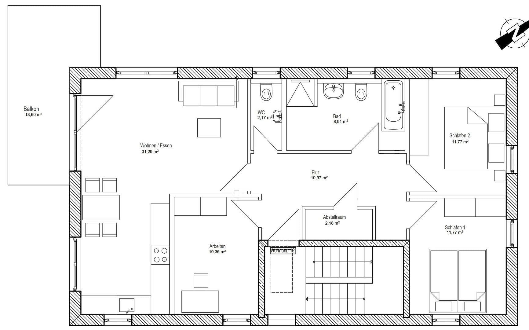 Pronájem bytu 4+1 99 m², Münchner Straße 102d, Kirchseeon, Bavorsko Pronájem bytu 4+1 99 m², Münchner Straße 102d, Kirchseeon, Bavorsko