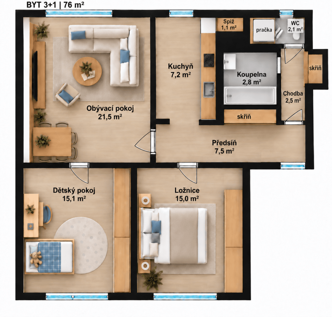 Prodej bytu 3+1 76 m², Budějovická, Praha, Praha Prodej bytu 3+1 76 m², Budějovická, Praha, Praha