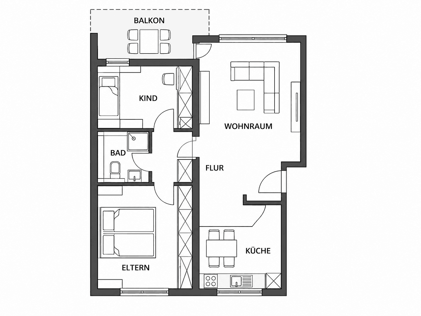 Pronájem bytu 3+1 76 m², Lerchenweg 49, Duisburg, Severní Porýní-Vestfálsko Pronájem bytu 3+1 76 m², Lerchenweg 49, Duisburg, Severní Porýní-Vestfálsko