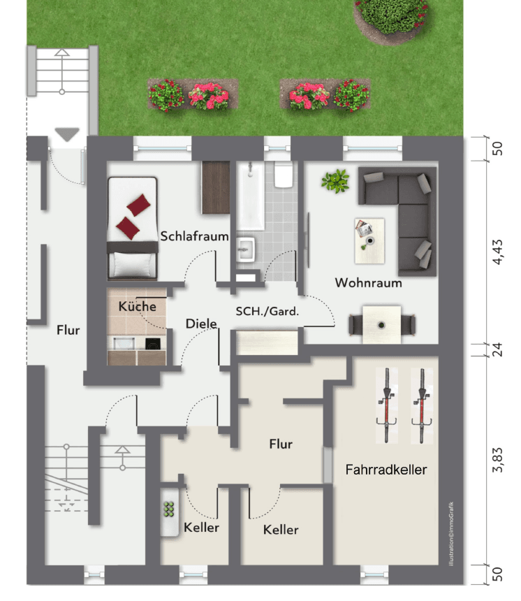 Pronájem bytu 1+kk 35 m², Arnulfstraße, Köln, Severní Porýní-Vestfálsko Pronájem bytu 1+kk 35 m², Arnulfstraße, Köln, Severní Porýní-Vestfálsko