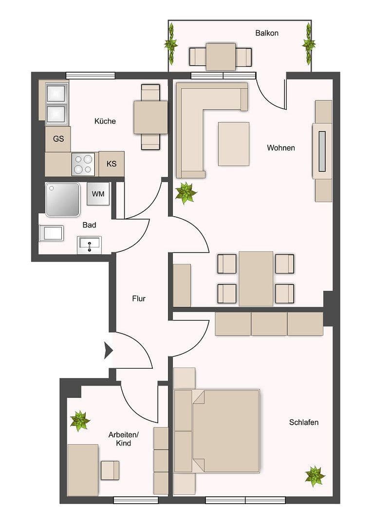 Pronájem bytu 3+1 63 m², Bremen, Bremen Pronájem bytu 3+1 63 m², Bremen, Bremen