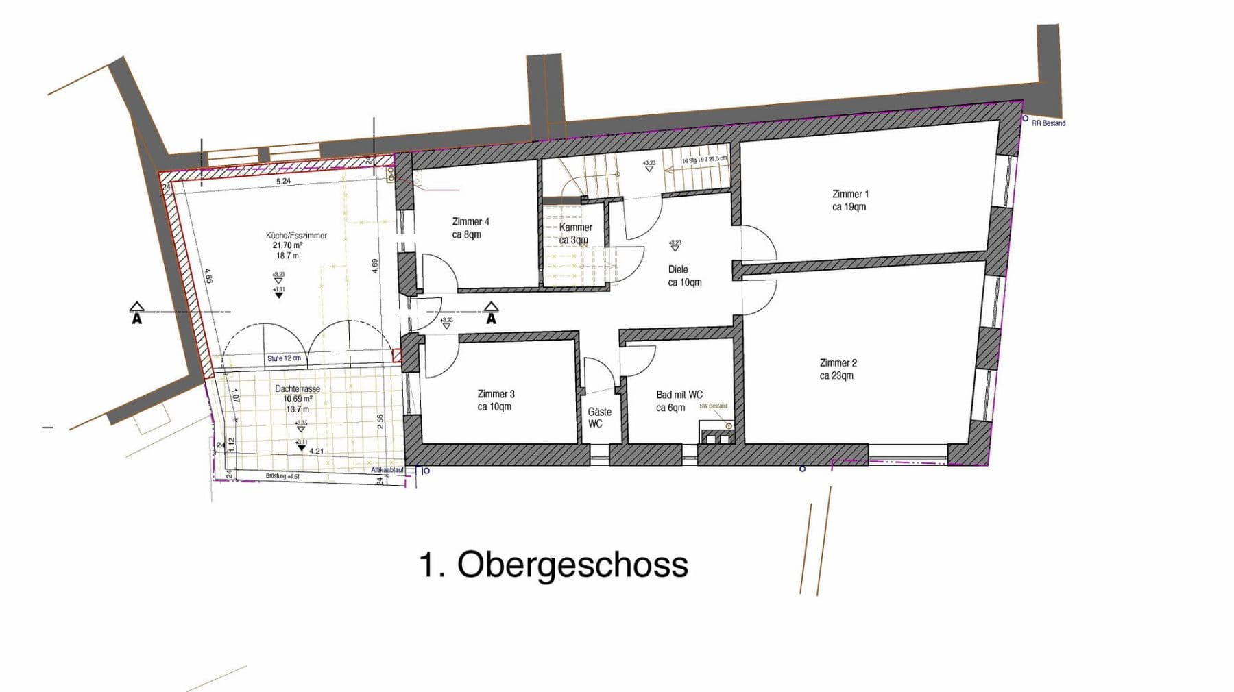 Pronájem bytu 76 m², Predigerberg 14, Augsburg, Bavorsko Pronájem bytu 76 m², Predigerberg 14, Augsburg, Bavorsko