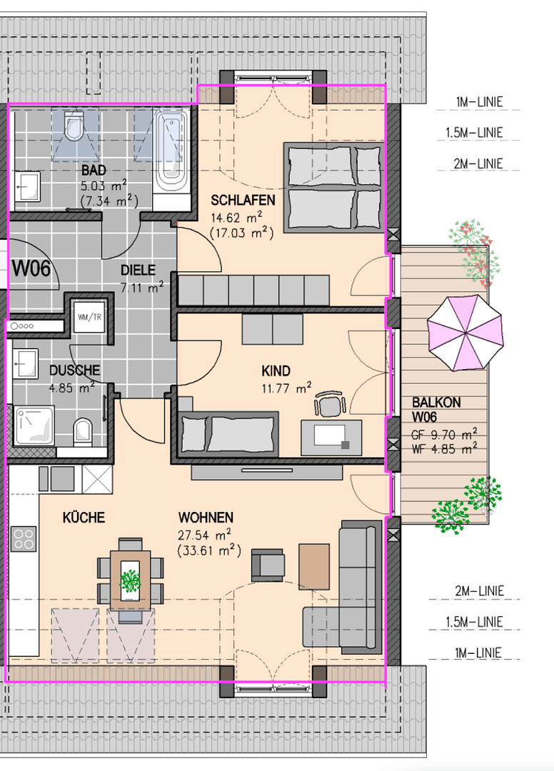 Pronájem bytu 3+1 75 m², Hötzlring 20, München, Bavorsko Pronájem bytu 3+1 75 m², Hötzlring 20, München, Bavorsko