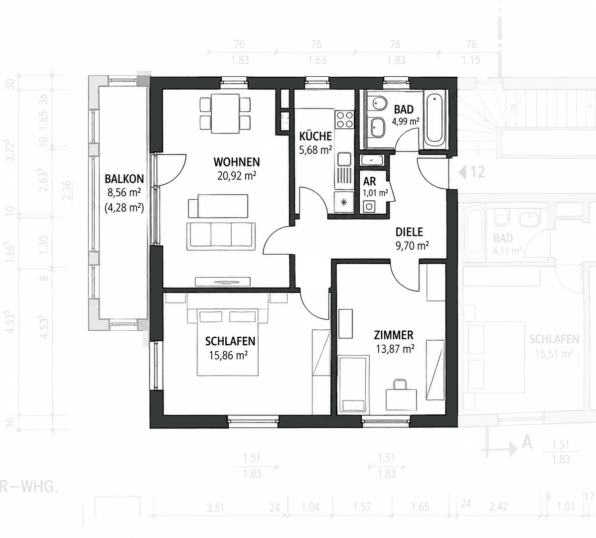 Pronájem bytu 3+1 78 m², Friedrich-Ebert-Straße 15, Eberswalde, Braniborsko Pronájem bytu 3+1 78 m², Friedrich-Ebert-Straße 15, Eberswalde, Braniborsko