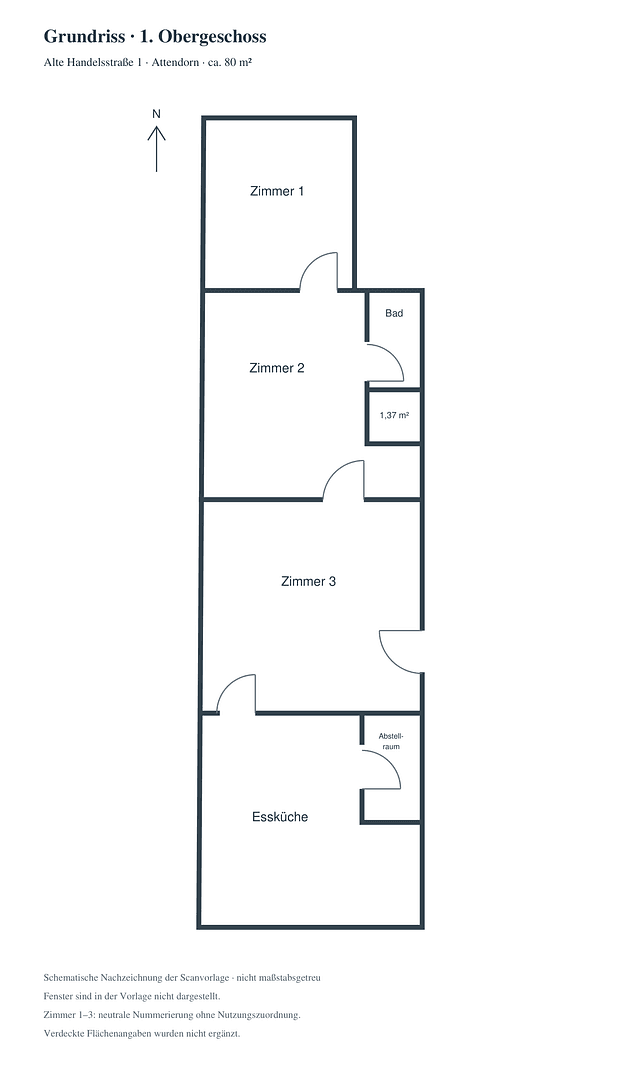 Pronájem bytu 3+1 80 m², Alte Handelsstraße, Attendorn, Severní Porýní-Vestfálsko Pronájem bytu 3+1 80 m², Alte Handelsstraße, Attendorn, Severní Porýní-Vestfálsko