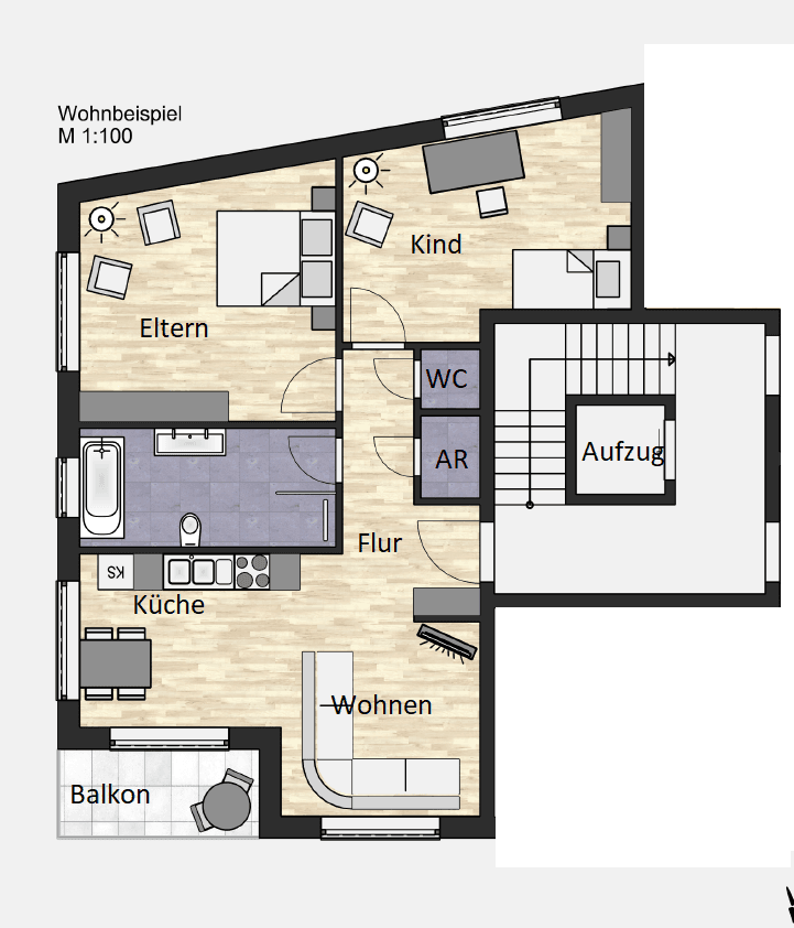 Pronájem bytu 3+1 76 m², Dauchinger Straße 13, Villingen-Schwenningen, Bádensko-Württembersko Pronájem bytu 3+1 76 m², Dauchinger Straße 13, Villingen-Schwenningen, Bádensko-Württembersko
