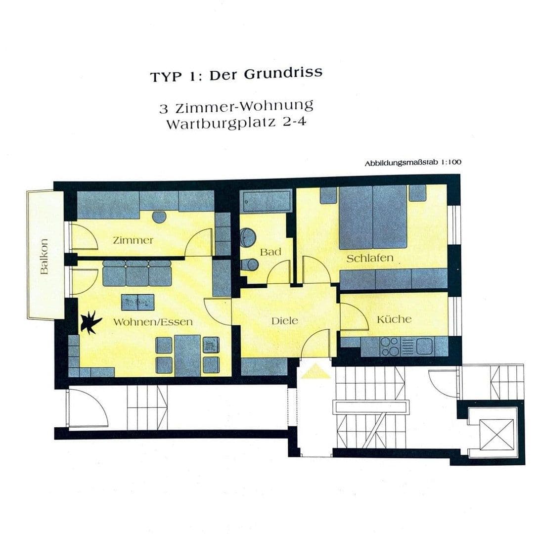 Pronájem bytu 3+1 60 m², München, Bavorsko Pronájem bytu 3+1 60 m², München, Bavorsko