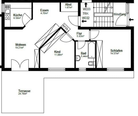 Pronájem bytu 3+1 75 m², Schlüchtern, Hessen Pronájem bytu 3+1 75 m², Schlüchtern, Hessen
