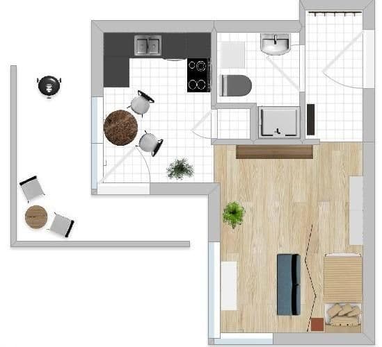 Pronájem bytu 1+kk 45 m², Zur Aktien 6, Ilmenava, Durynsko Pronájem bytu 1+kk 45 m², Zur Aktien 6, Ilmenava, Durynsko