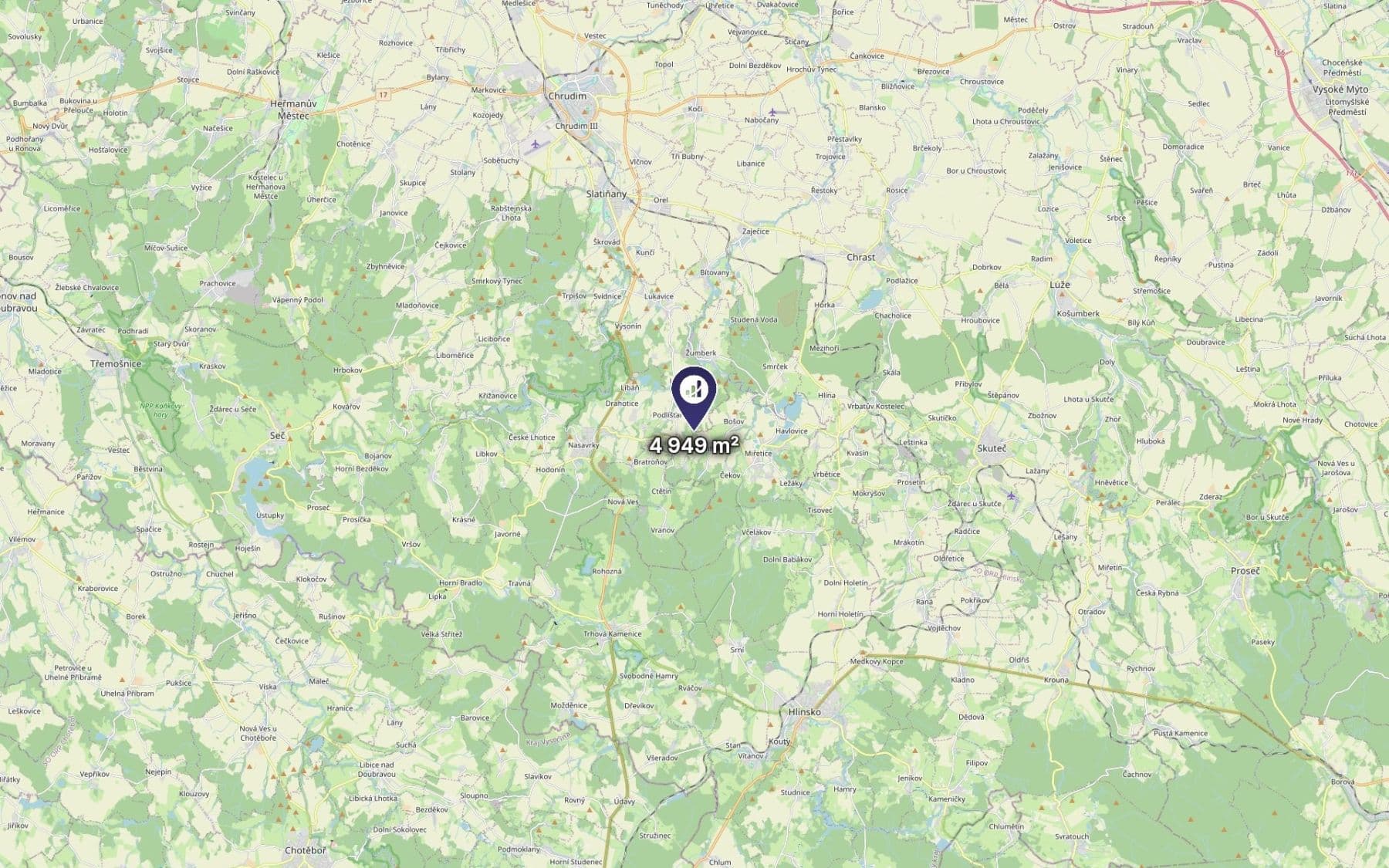 Prodej pozemku 2.475 m², Miřetice, Pardubický kraj Prodej pozemku 2.475 m², Miřetice, Pardubický kraj