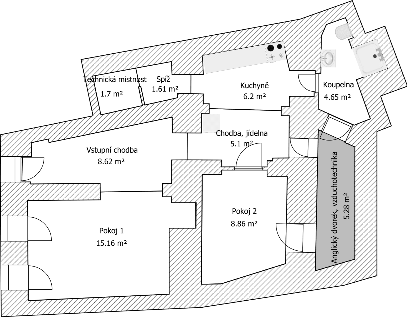 Pronájem bytu 2+1 52 m², Kopečná, Brno, Jihomoravský kraj Pronájem bytu 2+1 52 m², Kopečná, Brno, Jihomoravský kraj