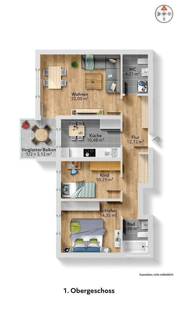 Pronájem bytu 3+1 81 m², Landsbergerstraße 37, Germering, Bavorsko Pronájem bytu 3+1 81 m², Landsbergerstraße 37, Germering, Bavorsko