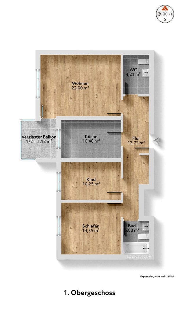 Pronájem bytu 3+1 81 m², Landsbergerstraße 37, Germering, Bavorsko Pronájem bytu 3+1 81 m², Landsbergerstraße 37, Germering, Bavorsko