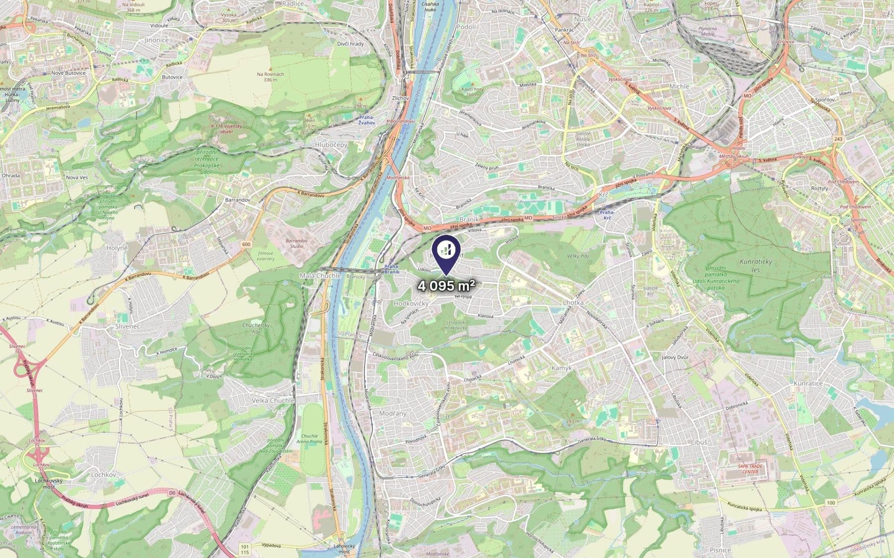 Prodej pozemku 4.095 m², Praha, Praha Prodej pozemku 4.095 m², Praha, Praha