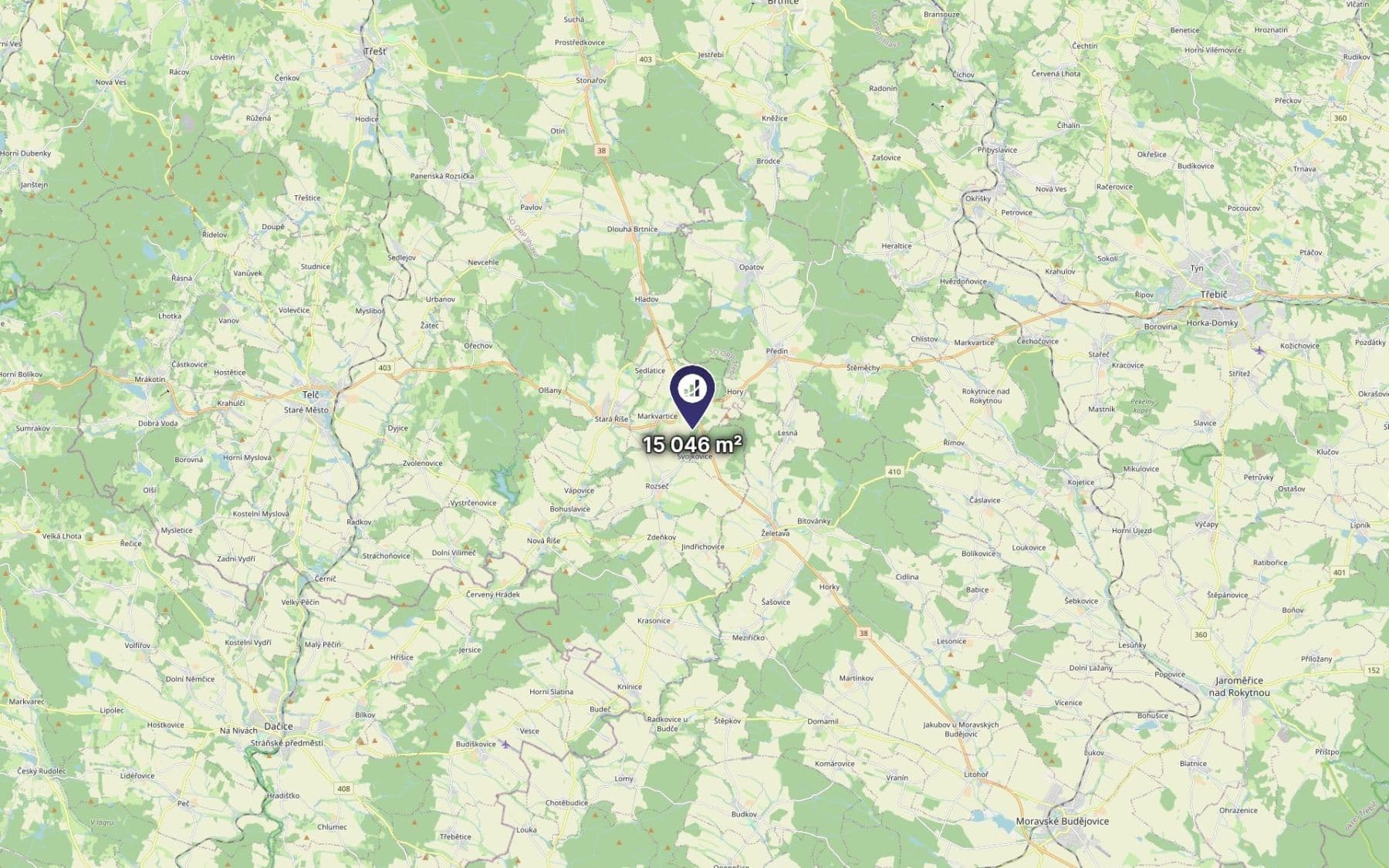Prodej pozemku 15.046 m², Markvartice, Kraj Vysočina Prodej pozemku 15.046 m², Markvartice, Kraj Vysočina