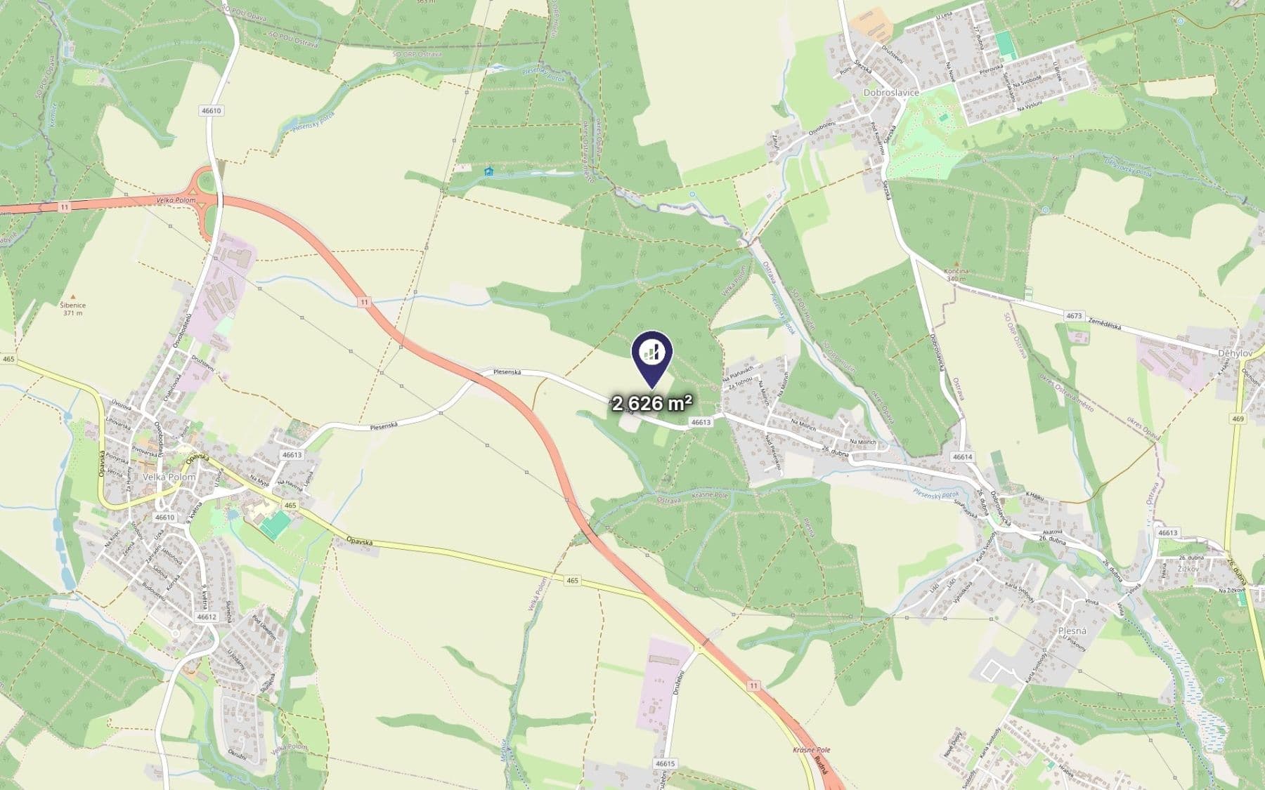 Prodej pozemku 2.626 m², Velká Polom, Moravskoslezský kraj Prodej pozemku 2.626 m², Velká Polom, Moravskoslezský kraj