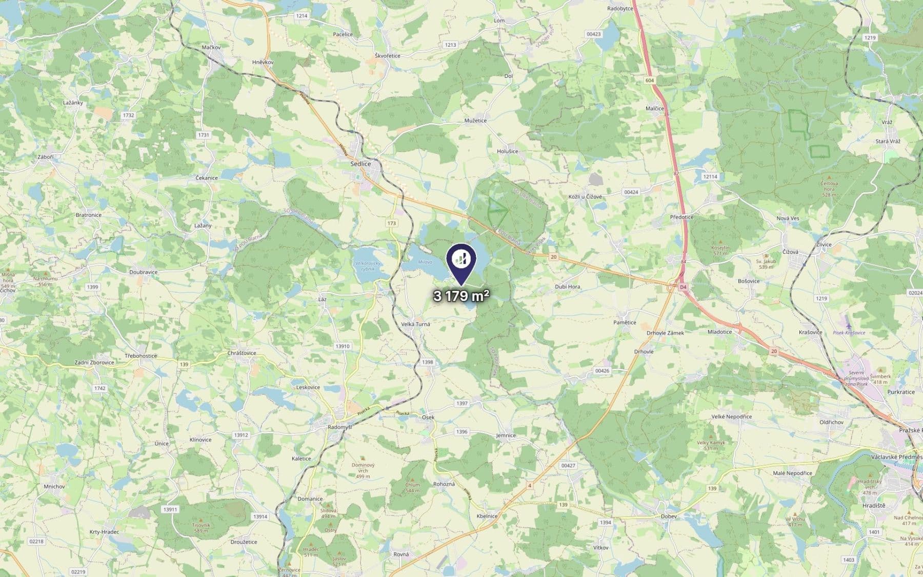 Prodej pozemku 3.179 m², Velká Turná, Jihočeský kraj Prodej pozemku 3.179 m², Velká Turná, Jihočeský kraj
