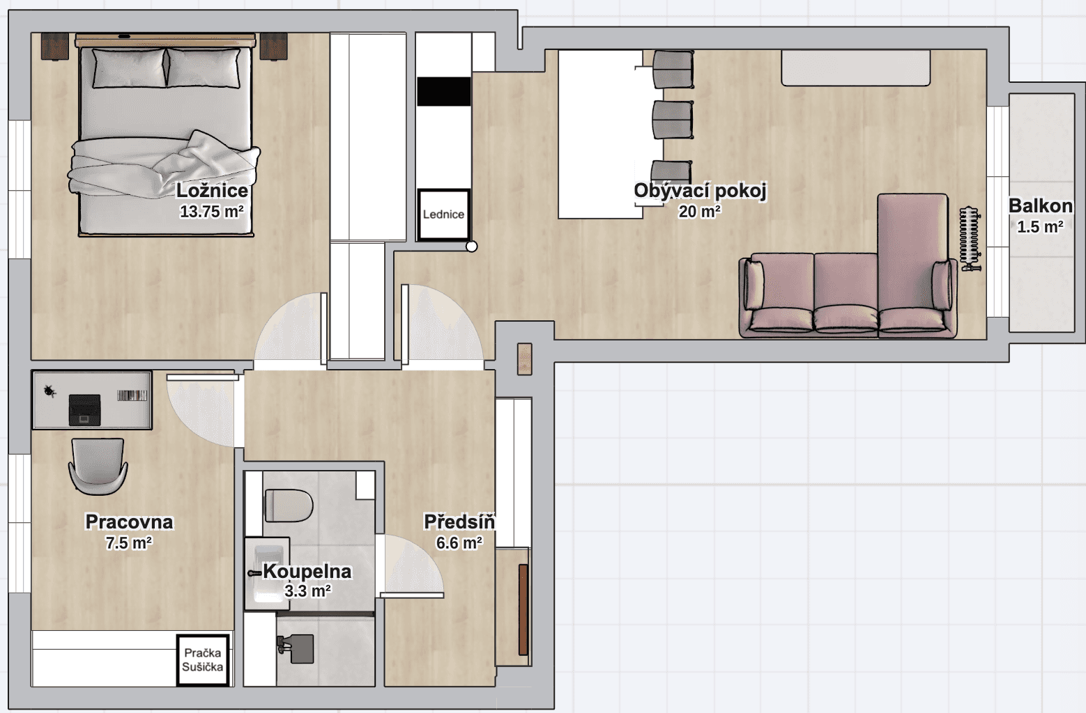 Prodej bytu 2+kk 52 m², Buková, Praha, Praha Prodej bytu 2+kk 52 m², Buková, Praha, Praha