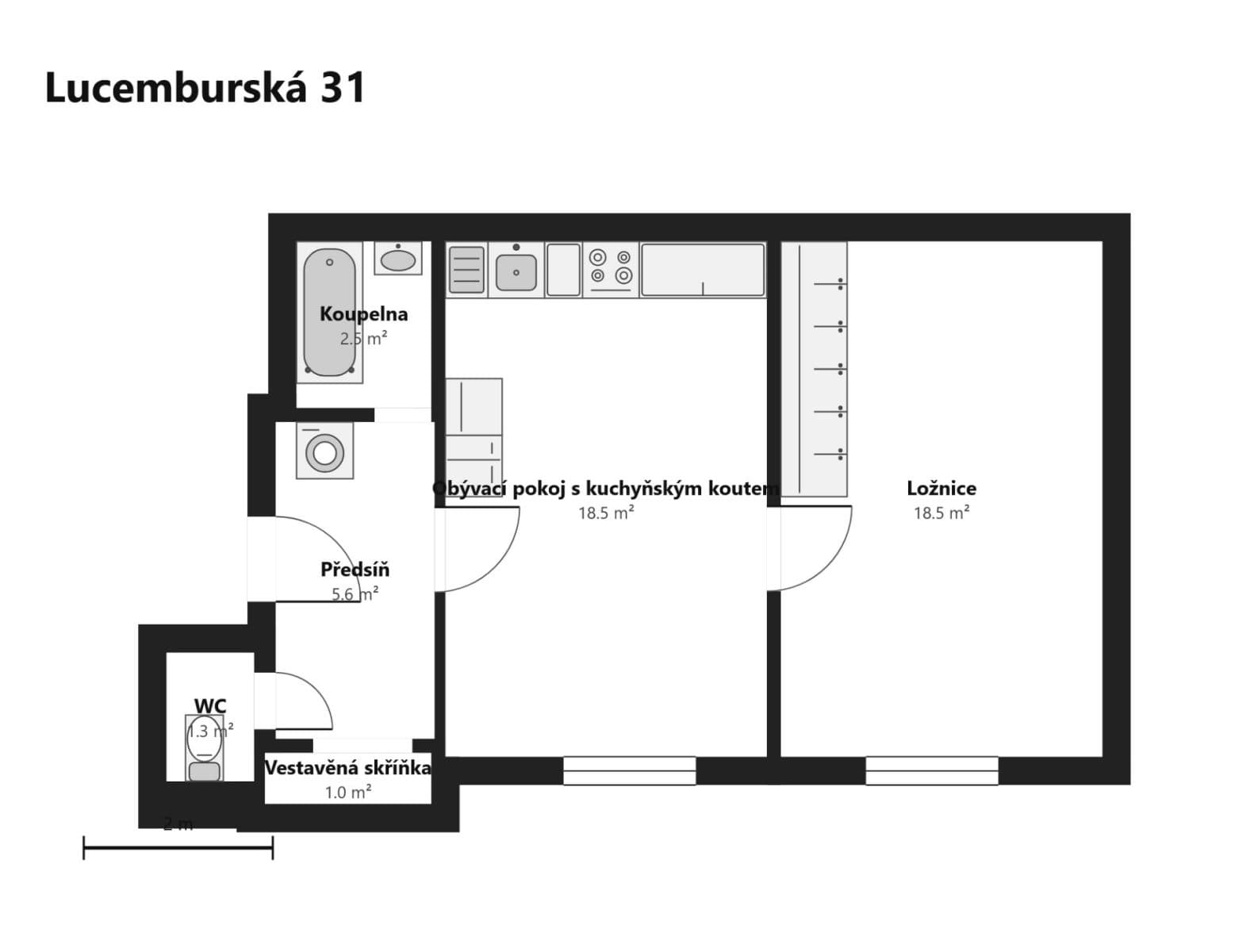 Pronájem bytu 2+kk 48 m², Lucemburská, Praha, Praha Pronájem bytu 2+kk 48 m², Lucemburská, Praha, Praha