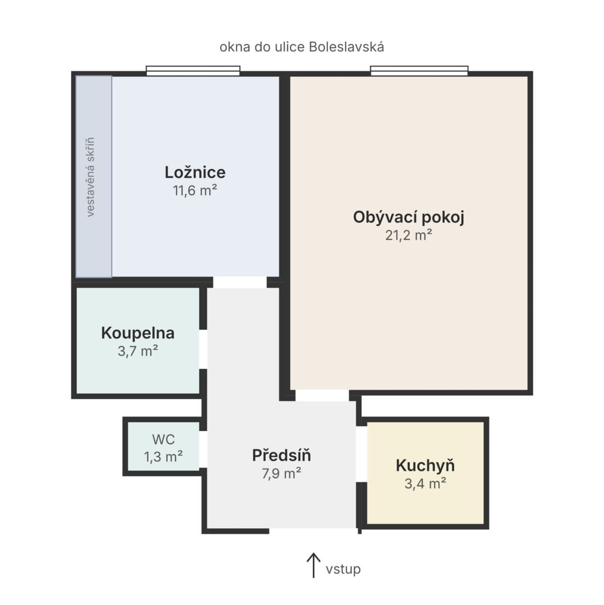 Pronájem bytu 2+1 49 m², Boleslavská, Praha, Praha Pronájem bytu 2+1 49 m², Boleslavská, Praha, Praha