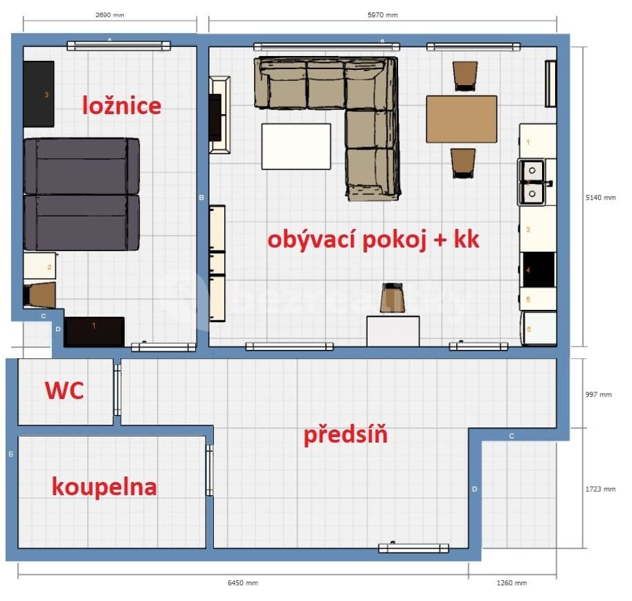 Pronájem bytu 2+kk 60 m², Na Žertvách, Praha, Praha Pronájem bytu 2+kk 60 m², Na Žertvách, Praha, Praha