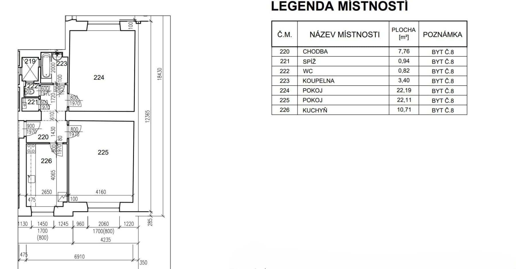 Pronájem bytu 2+1 68 m², Stojanova, Brno, Jihomoravský kraj Pronájem bytu 2+1 68 m², Stojanova, Brno, Jihomoravský kraj