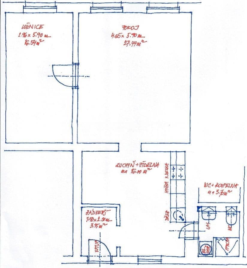 Pronájem bytu 2+1 70 m², Krejčího, Praha, Praha Pronájem bytu 2+1 70 m², Krejčího, Praha, Praha
