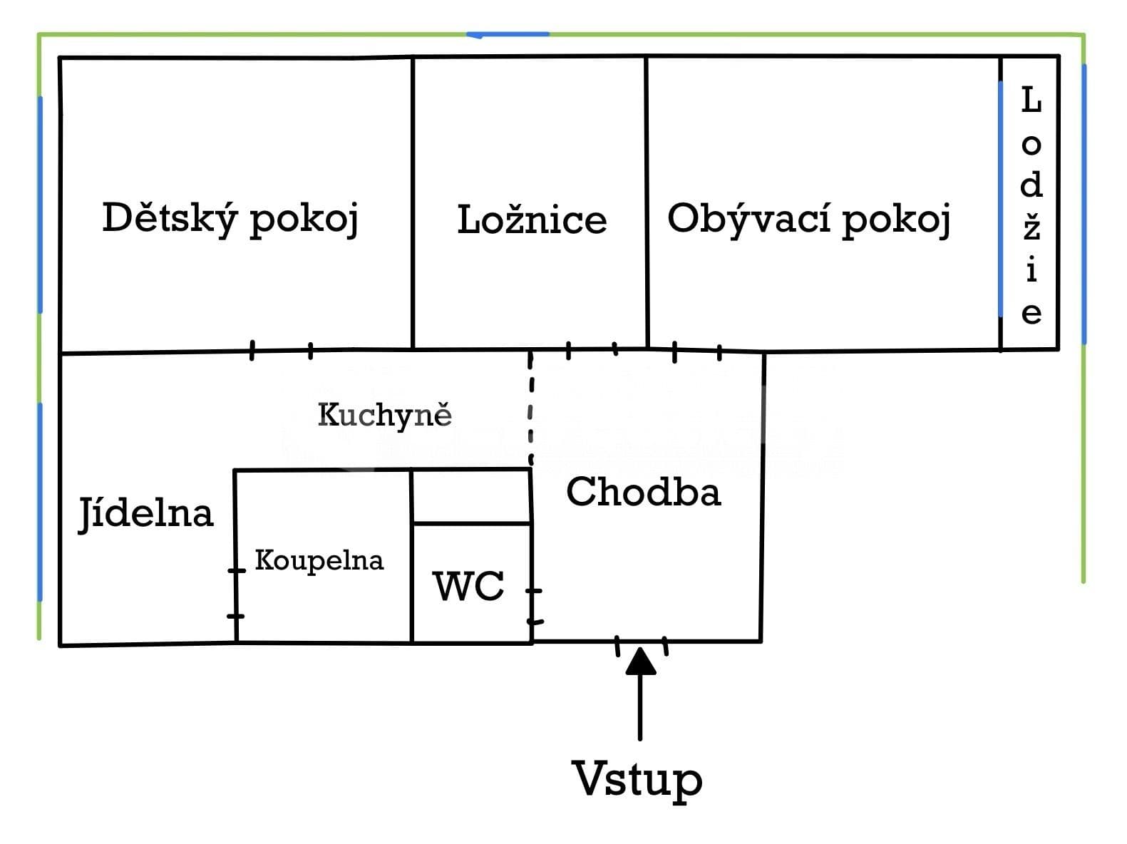 Pronájem bytu 3+1 65 m², Nedašovská, Praha, Praha Pronájem bytu 3+1 65 m², Nedašovská, Praha, Praha