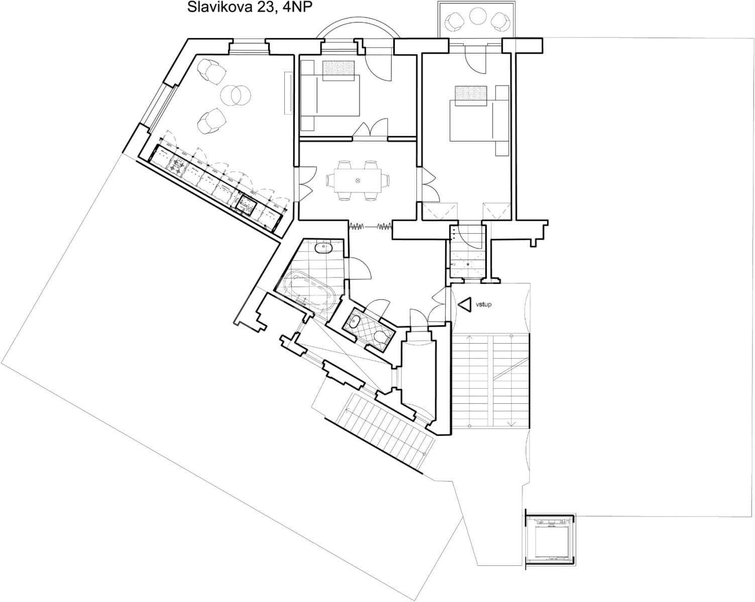 Pronájem bytu 3+1 85 m², Slavíkova, Praha, Praha Pronájem bytu 3+1 85 m², Slavíkova, Praha, Praha