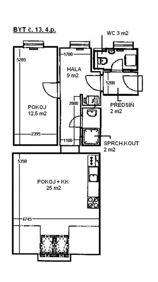 Pronájem bytu 2+kk 54 m², Štítného, Praha, Praha Pronájem bytu 2+kk 54 m², Štítného, Praha, Praha