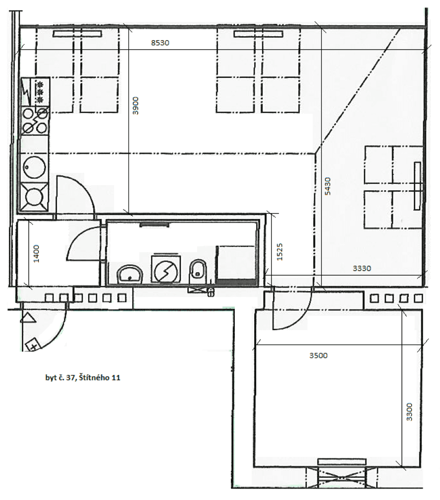 Pronájem bytu 2+kk 58 m², Štítného, Praha, Praha Pronájem bytu 2+kk 58 m², Štítného, Praha, Praha