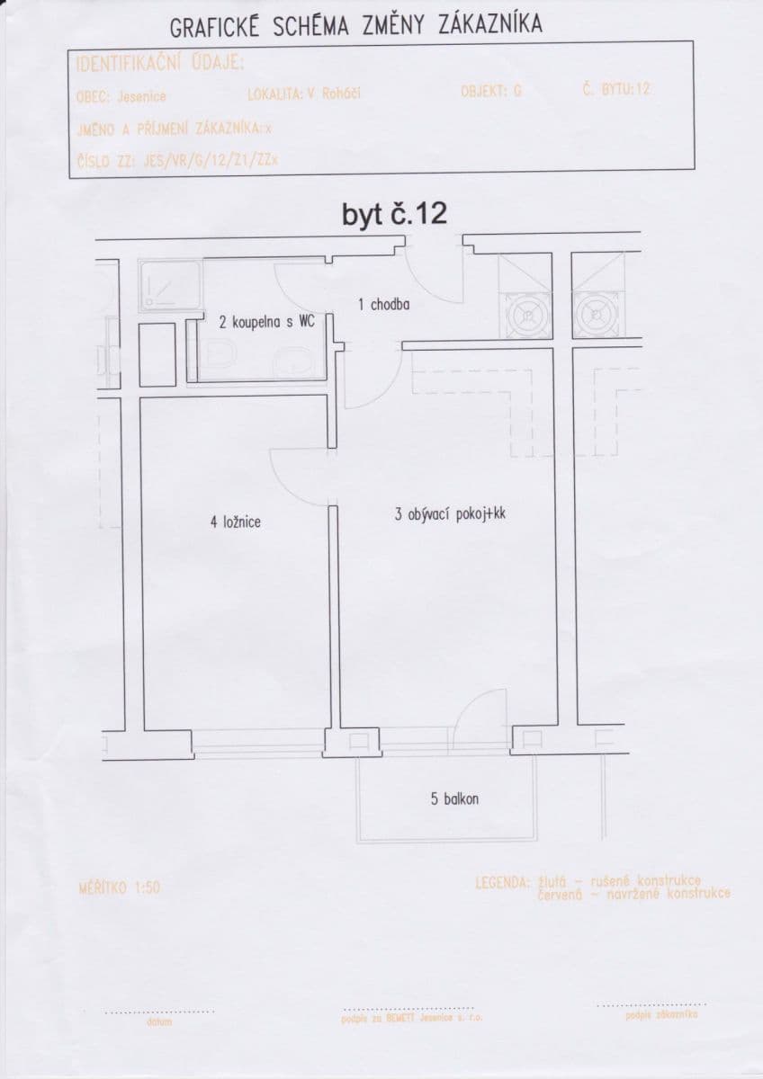 Pronájem bytu 2+kk 40 m², V Roháči I., Jesenice, Středočeský kraj Pronájem bytu 2+kk 40 m², V Roháči I., Jesenice, Středočeský kraj