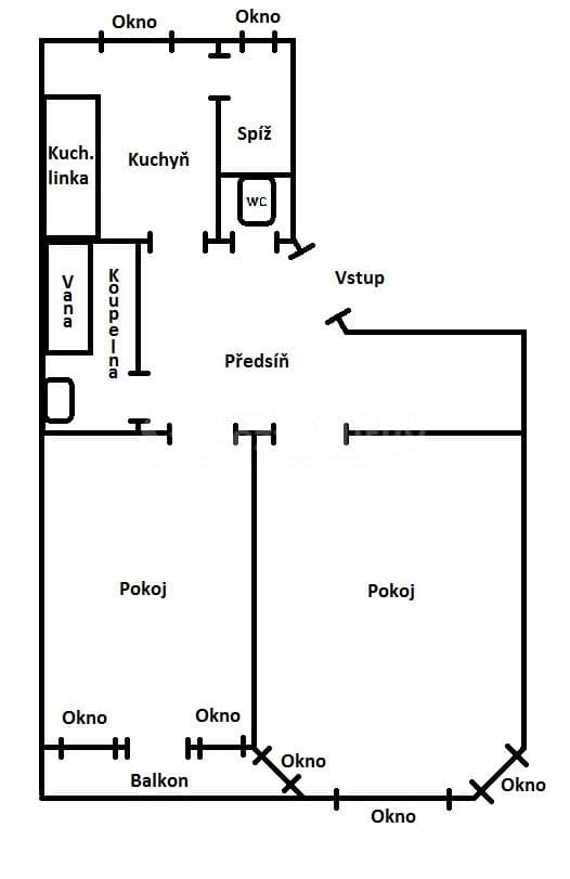 Pronájem bytu 2+1 63 m², Jankovcova, Teplice, Ústecký kraj Pronájem bytu 2+1 63 m², Jankovcova, Teplice, Ústecký kraj