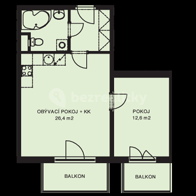 Pronájem bytu 2+kk 50 m², Kamelova, Praha, Praha Pronájem bytu 2+kk 50 m², Kamelova, Praha, Praha