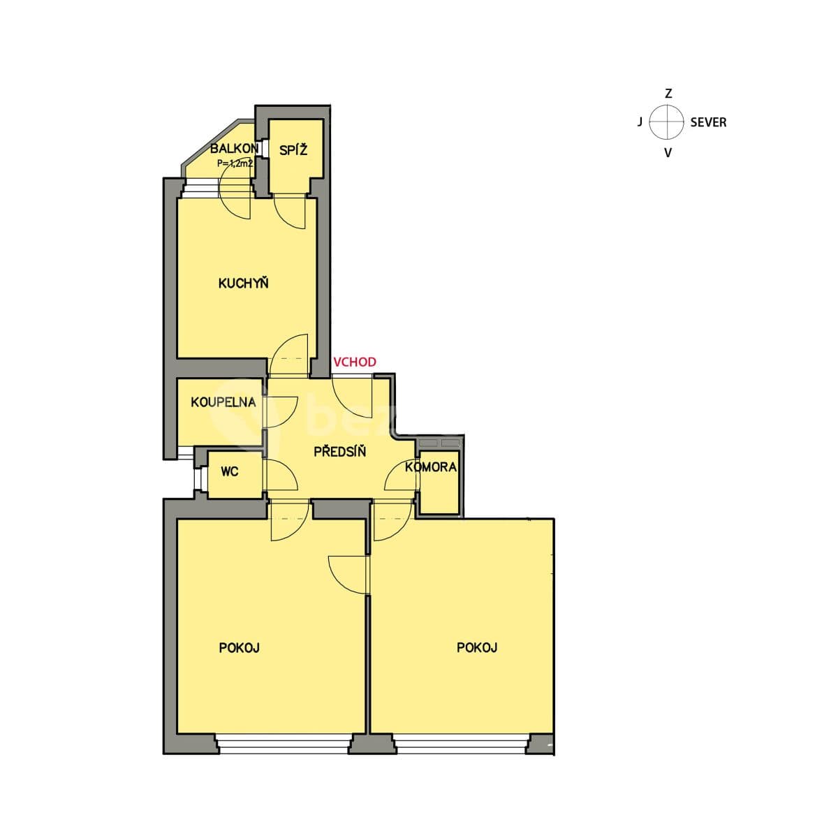 Pronájem bytu 2+1 73 m², Smetanovo nábřeží, Hradec Králové, Královéhradecký kraj Pronájem bytu 2+1 73 m², Smetanovo nábřeží, Hradec Králové, Královéhradecký kraj