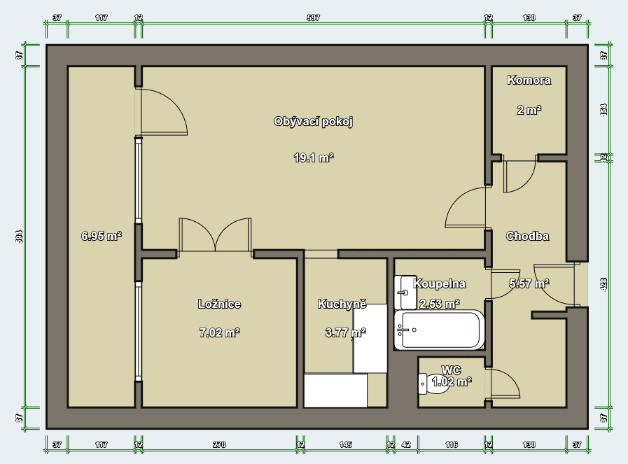 Pronájem bytu 2+1 42 m², Jablonecká, Praha, Praha Pronájem bytu 2+1 42 m², Jablonecká, Praha, Praha