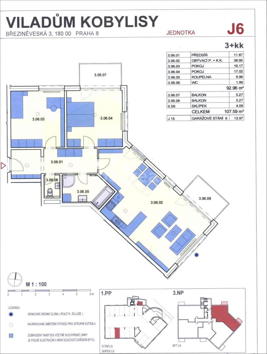 Pronájem bytu 3+kk 93 m², Březiněveská, Praha, Praha Pronájem bytu 3+kk 93 m², Březiněveská, Praha, Praha