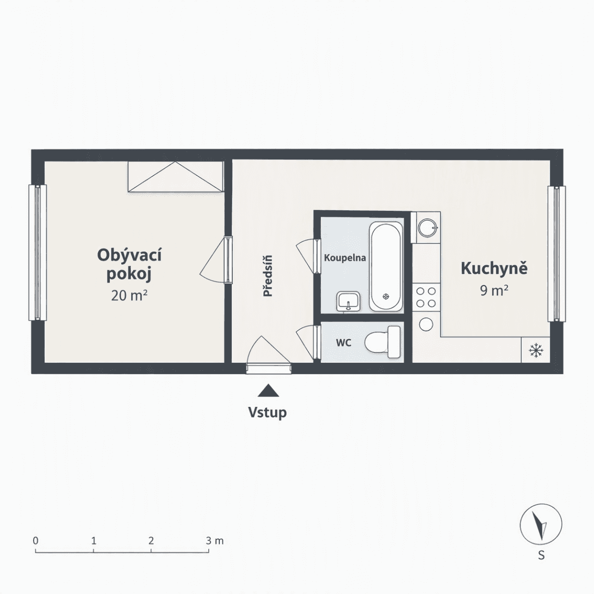 Pronájem bytu 1+1 33 m², Sokolovská, Praha, Praha Pronájem bytu 1+1 33 m², Sokolovská, Praha, Praha