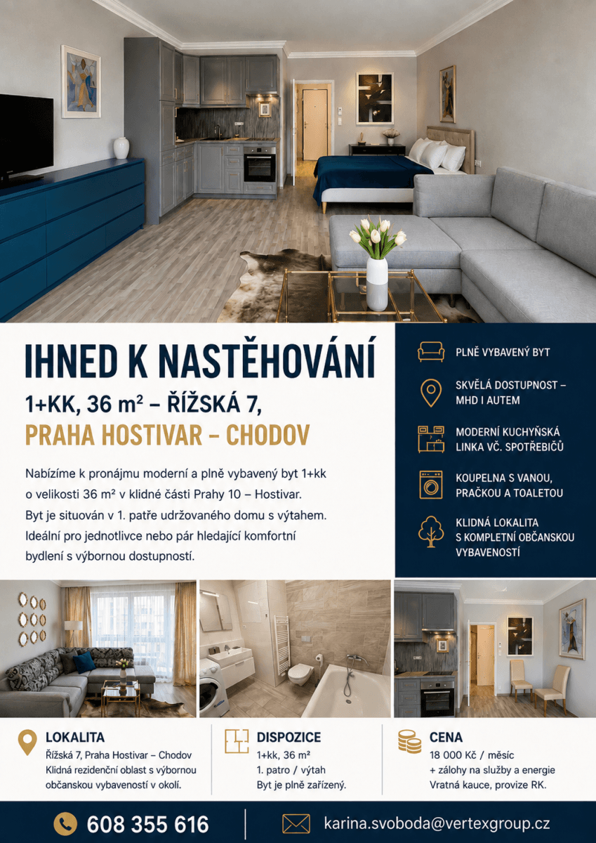 Pronájem bytu 1+kk 39 m², Rižská, Praha, Praha Pronájem bytu 1+kk 39 m², Rižská, Praha, Praha