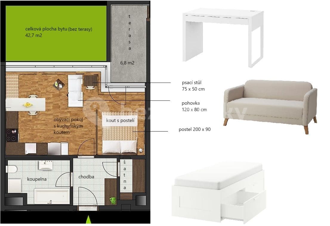 Pronájem bytu Garsoniéra 43 m², Na Hřebenkách, Praha, Praha Pronájem bytu Garsoniéra 43 m², Na Hřebenkách, Praha, Praha