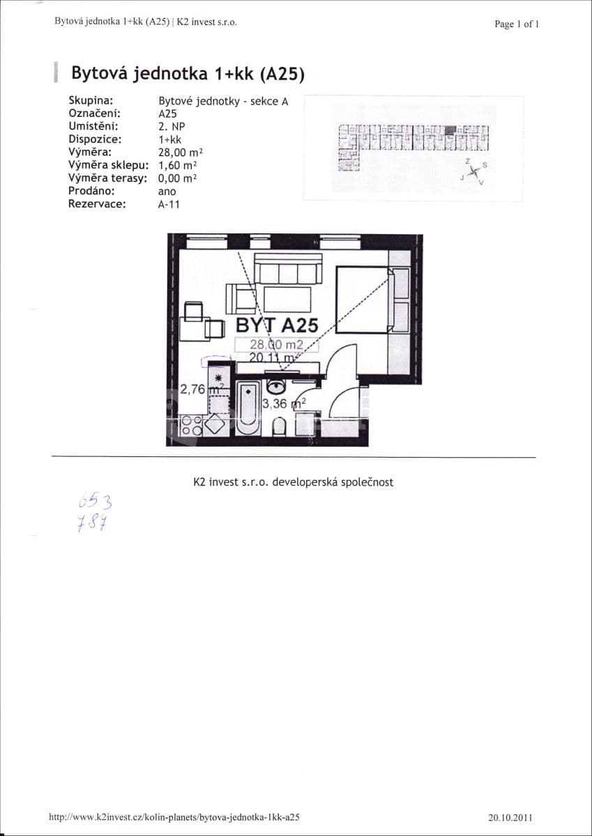 Pronájem bytu 1+kk 28 m², Roháčova, Kolín, Středočeský kraj Pronájem bytu 1+kk 28 m², Roháčova, Kolín, Středočeský kraj