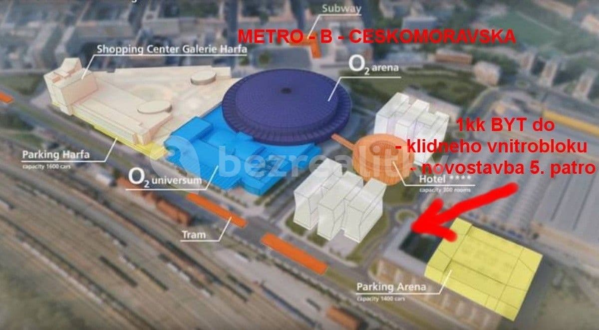 Pronájem bytu 1+kk 33 m², Českomoravská, Praha, Praha Pronájem bytu 1+kk 33 m², Českomoravská, Praha, Praha