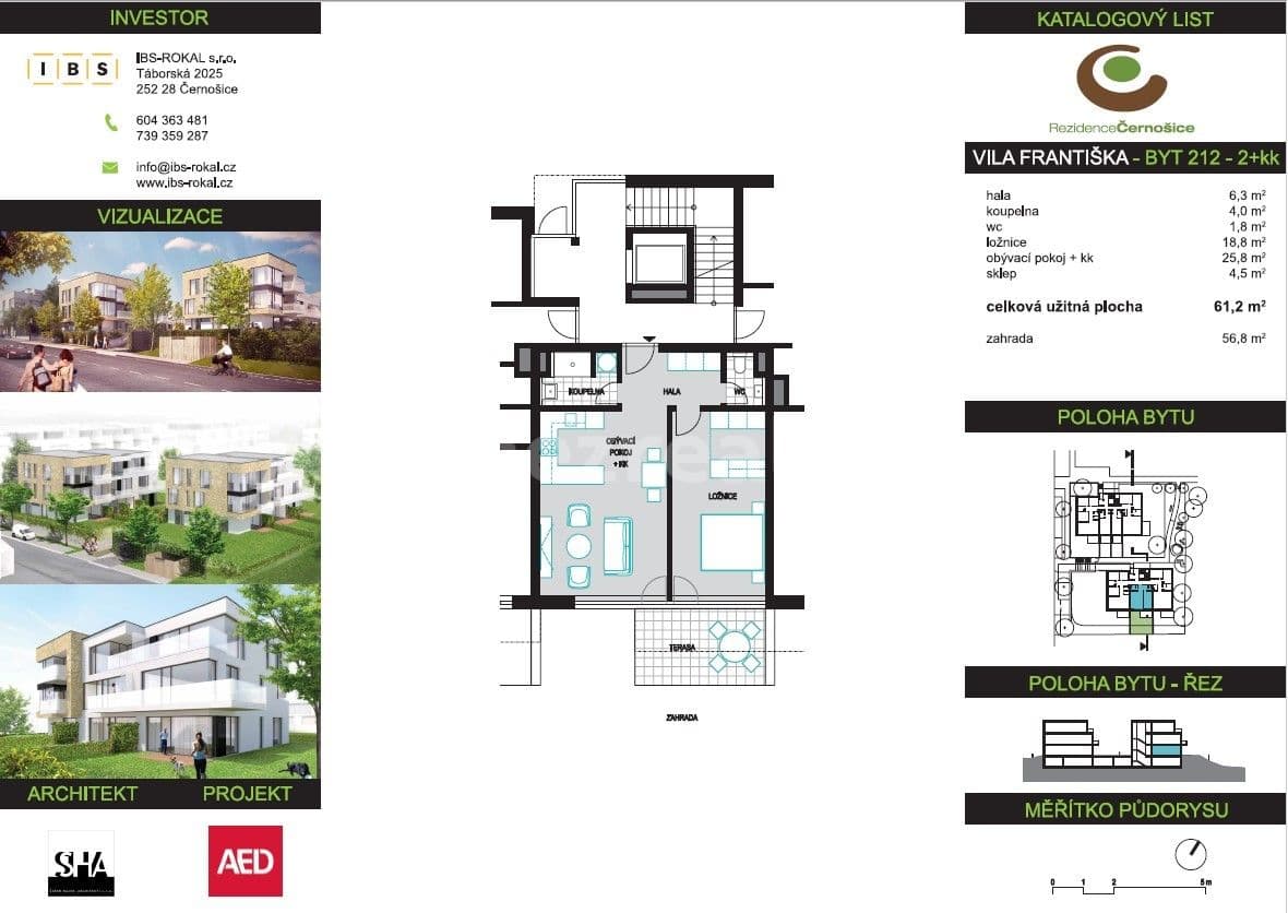 Pronájem bytu 2+kk 61 m², Mokropeská, Černošice, Středočeský kraj Pronájem bytu 2+kk 61 m², Mokropeská, Černošice, Středočeský kraj