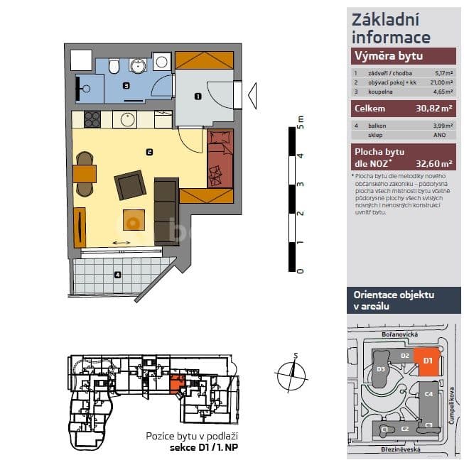 Pronájem bytu 1+kk 32 m², Čumpelíkova, Praha, Praha Pronájem bytu 1+kk 32 m², Čumpelíkova, Praha, Praha