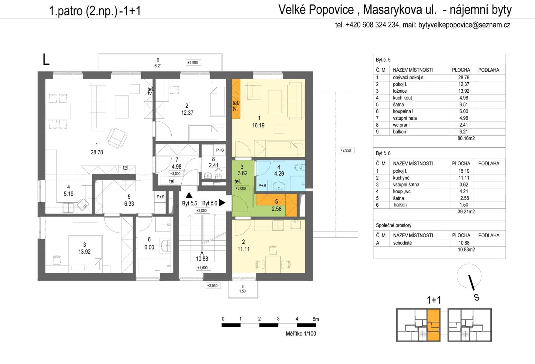 Pronájem bytu 2+kk 39 m², Masarykova, Velké Popovice, Středočeský kraj Pronájem bytu 2+kk 39 m², Masarykova, Velké Popovice, Středočeský kraj