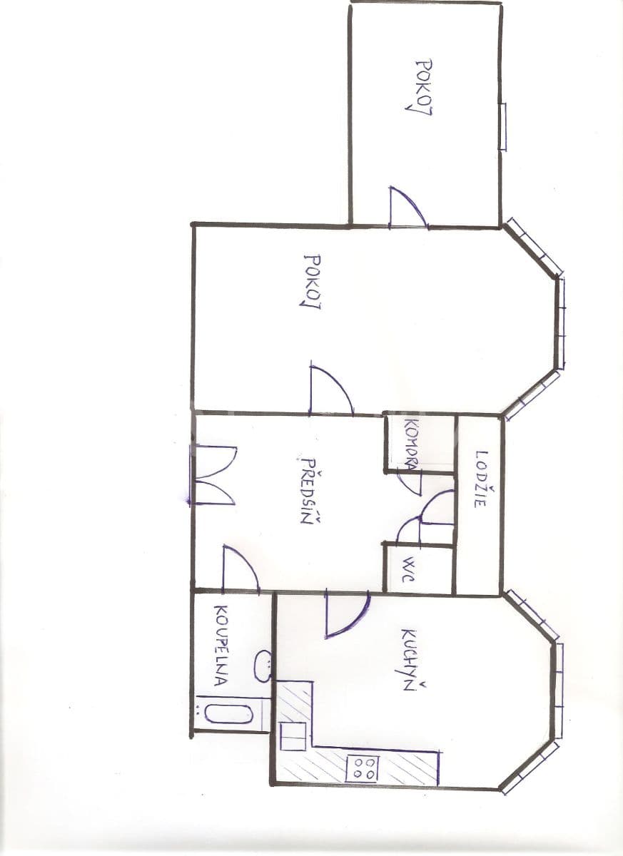 Pronájem bytu 2+1 70 m², Žerotínova, Praha, Praha Pronájem bytu 2+1 70 m², Žerotínova, Praha, Praha