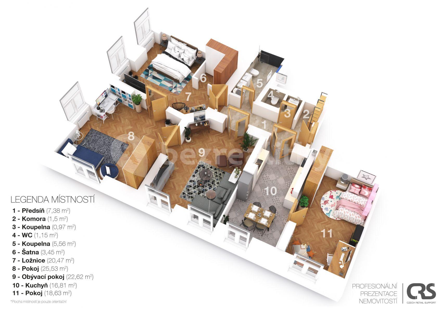 Pronájem bytu 4+1 126 m², Legerova, Praha, Praha